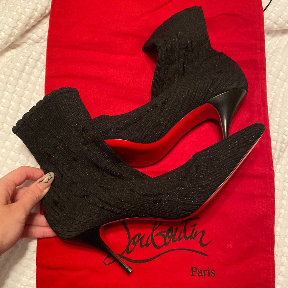 Louboutin Sandrine 80 tricot booties boots